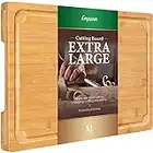 Extra Large Cutting Board, 17.6" Bamboo Cutting Boards for Kitchen with Juice Groove and Handles Kitchen Chopping Board for Meat Cheese board Heavy Duty Serving Tray, XL, Empune