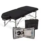 EARTHLITE Portable Massage Table Luna - 30" Wide, CFC Free Professional Foam, Weighs Only 29lbs, Patented, Strong Aluminum Reiki Frame (Working Weight 750lbs), Black