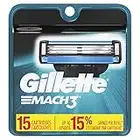 Gillette Mach3 Men's Razor Blades, 15 Blade Refills