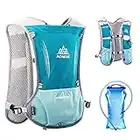 TRIWONDER Gilet Trail 5L Sac à Dos Hydratation Running Sac Trail Gilet de Course pour Homme Femme Marathon Randonnée (Bleu Clair - avec Sac à Eau 1,5L)