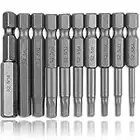 Mesee 10pcs Magnetic Inner Hex Head Allen Wrench Drill Bit Set , 1/4 Inch Hex Shank 5/64-5/16 S2 Steel Electric Metric Hexagon Screwdriver Bits Tool for Impact Driver, SAE Imperial 50mm Length