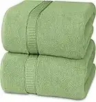 Utopia Towels - Luxurious Jumbo Bath Sheet 2 Piece - 600 GSM 100% Ring Spun Cotton Highly Absorbent and Quick Dry Extra Large Bath Towel - Super Soft Hotel Quality Towel (35 x 70 Inches, Sage Green)