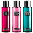 Aoura London Womens Pretty Woman, Paradise Bliss, Love Rush Body Mist Mixed Fragrance Spray 220ml Bundle (Pack of 3)