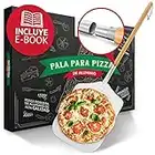 Pala de pizza Pizza Divertimento® - Pala para pizza de aluminio inoxidable [83 cm] - Rosca práctica y sólida - pala para pizza de bordes redondeados