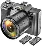 4K Digital Camera Video Camera Camcorder Ultra HD 48MP WiFi YouTube Vlogging Camera with Wide Angle Lens 3.5 Inch IPS Touchscreen Camera Recorder 16x Digital Zoom Digital Camera (4k)