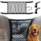 Rete da Auto per Bagagli, Rete Auto per Cani e Ganci 2PCS, Universale Rete Auto Portaoggetti Carico per Auto Interni con Cerniera Organizer Bagagliaio per Jeep Van SUV per Rete Bagagliaio Auto