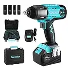 DURATECH 20V Cordless Impact Wrench, 1/2" Chuck - 330 Ft-lbs High Torque Wrench with 4Pcs Impact Sockets, 4.0Ah Li-ion Battery with Fast Charger, Tool Box Included