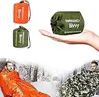 DGHPDZ Emergency Sleeping Bag,Ultralight Waterproof Thermal Survival Mylar Blanket Bivy Sack, 2 Pack Bag with Portable Nylon Sack for Camping Hiking Outdoor Adventure Activities (Orange+Camo)