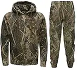 Mens Jungle Camouflage Fishing Hunting Zip Hoodie Jacket Tracksuit Plus Sizes (L, Camo Tracksuit)