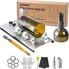 Kalawen Glasschneider für Flaschen Edelstahl Flaschenschneider 5 Verstellbares Rad Glasschneider Bottle Cutter Kit zur DIY Flaschen Pflanzmaschinen Kronleuchter aus Glas Kerzenständer