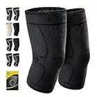 CAMBIVO 2 Pack Knee Brace, Knee Compression Sleeve for Men and Women, Knee Support for Running, Workout, Gym, Hiking, Sports (Black,Medium)