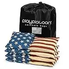 Weather Resistant Cornhole Bean Bags - Set of 8 American Flag Corn Hole Bags (Stars & Stripes) - Regulation Size & Weight