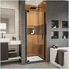 DreamLine Elegance-LS 34 - 36 in. W x 72 in. H Frameless Pivot Shower Door in Satin Black, SHDR-4334000-09