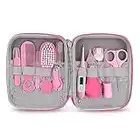 11pcs Trousse de Soin Bébé Accessoire de Soins De Bébé-Portable-Avec Brosse à Cheveux,Peigne,Pince à Ongles,Aspirateur etc -Pour La Maternelle,Les Nouveau-Nés,Les filles(rose)