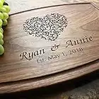 Straga Handmade Cutting Board Personalized Stylized Heart Design #213-Wedding & Anniversary Gift for Couples-Housewarming & New Home Closing Present- Appreciation-Award-Gift for Parents-Wife-Husband