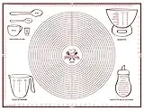 soleilx Spianatoia per Impastare 80x60 Disegno Italiano Misure in CM- Tappetino da Forno in Silicone Riutilizzabile Antiaderente Resistente al calore Tappeto Cucina per Pasta fatta in Casa Pasticceria