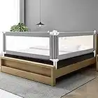 Barrière de Lit Portable Bébé, Grand Rails de lit pour Tout Petits pour Matelas Jumeaux, Double, Pleine Grandeur Queen & King (Gris, 190CM, 1 côté)