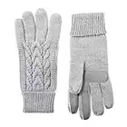Isotoner Women's Cable Knit Touchscreen Gloves with Warm Fleece Lining, heather grey 1SZ
