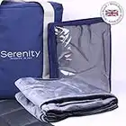 Serenity Premium Abnehmbarer Bezug - Eco Bamboo & Minky Stoff Gewichtete Decke - Empfohlen für Stress, Angstgefühl, Schlaflosigkeit, Autismus & Demenz - Größe 122 cm x 183 cm - grau, One