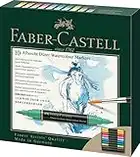 Faber-Castell 160308 - Marqueur aquarelle Albrecht Dürer à double pointe, étui de 5 pièces, marqueur à pointe fibre et pinceau