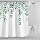 KAONESS Tenda da Doccia Impermeabile Tenda Doccia Antimuffa Pianta a Foglia Verde con 12 Ganci a C Tenda Divisoria per Bagno Accessorio per la Decorazione del Bagno per Casa e Hotel (180 * 200 cm)