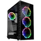 KOLINK Observatory Lite Midi Tower PC Gehäuse ATX RGB PC-Gehäuse, Gaming PC Case, Tempered Glass Computergehäuse, Gaming Tower, PC Hülle mit Lüfter, Computer Gehäuse Gaming Lite Schwarz