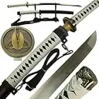 DTYES Michonne Sword Fully Functional Walking Dead Samurai Sword Real Sharp,Japanese Samurai Sword Handmade Zombie Katana Sword,Real Swords for Men Real Steel Michones Samurai Sword