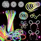 Barras Luminosas, 100 piezas Varitas Luminosas, Pulseras Luminosas con Variedad de Conectores, Palos Luminosos, Glow Sticks, Juego Barras Luminosas Niños para Fiestas, eventos, Bodas, cumpleaños