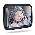 Baby Car Mirror, Car Seat Mirror for Rear Facing with Wide View, Shatterproof, Fully Assembled, Crash Tested and Certified for Safety