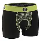 BYC FOR.BICY Urban Life UW with Pad Boxer Homme, Anthracite/Jaune, S/M