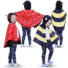 BirdWing Costumi Carnevale Neonati Coccinella + Ape, Costume Ape Bambino & Costume Coccinella Bambina, 2 in 1: Vestito Carnevale Neonata Coccinella + Ape (116-128)