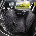 Dog Car Seat Cover, SHINE HAI Waterproof & Scratch Proof & Nonslip Back Seat Cover, Dog Travel Hammock with Seat Anchors, Machine Washable, Durable, Universal fits All Cars, Pet Cover(Black)