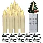 PChero Velas para arbol de Navidad, 10 Velas cónicas de batería parpadeantes sin llama LED con control remoto para la fiesta en el hogar Decoración de árboles de Navidad al aire libre en interiores