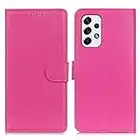 NEINEI Cover per Samsung Galaxy A33 5G,Custodia Flip Case in Pelle con [Slot per Schede] [Funzione Stand] [Magnetico],Minimalismo Design TPU/PU Portafoglio Custodie,Rosa