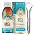 GuruNanda Aceite de extracción original para dientes y encías saludables: enjuague bucal sin alcohol ni fluoruro, extracción de aceite ayurvédico con aceite de menta 8.45 Fl Oz (Paquete de 1)