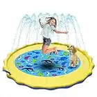 Splash Pad Sendowtek Alfombra Acuatico 170cm Aspersor de Juegos de Agua Tapate de Agua Juegos de Salpicaduras Juguete al Aire Libre Jardin Piscina Playa para Familar Niños Niñas