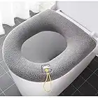 FOUTP Siège de Toilette en Tissu Chaud Protection, Couvercle Toilette Siège Housse pour abattant WC, Housses de siège de Toilette lavables pour siège de Toilette Universel