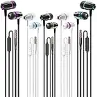 Kirababy Earbuds Wired with Microphone Pack of 5, Noise Isolating in-Ear Headphones, Powerful Heavy Bass, High Definition, Earphones Compatible with Most 3.5mm Jack