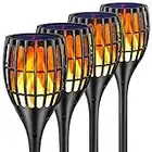 Ollivage Solar Lights Outdoor, Flickering Flames Torch Lights Outdoor Solar Garden Lights Waterproof Landscape Lighting Dusk to Dawn Auto On/Off Security Torch Light for Yard Patio Driveway, 4 Pack