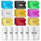 Aster 24 PCS RFID Blocking Sleeves Set Including 18 Colors Credit Card Block Protectors & 6 Passport Secure Sleeves, Identity Theft Prevention Waterproof Portable Design in Your Wallet, Multicolor