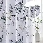 H.VERSAILTEX Blackout Curtains for Living Room Darkening Thermal Insulated Panels 84 Inch Long Light Blocking Grommet Curtains/Drapes, Bluestone and Taupe Vintage Classical Floral Printing, 2 Panels