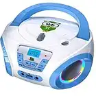 TinyGeeks Tunes CD PLAYER BAMBINI - NUOVO 2023 + Radio FM + Batterie incluse + LETTORE CD BAMBINI con altoparlanti + Regalo perfetto per bambini - Blanca