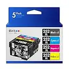 E-Z Ink Pro 252XL Remanufactured Ink Cartridges Replacement for Epson 252 T252 XL for Workforce WF-7720 WF-3640 WF-7710 WF-3620 WF-7210 WF-7110 WF-7610 WF-7620 (2 Black 1 Cyan 1 Magenta 1 Yellow)