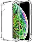 HUSHCO Funda Compatible iPhone XS y iPhone X, Silicona Carcasa Anti-Choques y Anti-Arañazos - Transparente