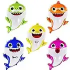 Shark Helium Balloons 24 inch, 5 Pcs Shark Family Balloons for Sea World Shark Baby Themed Birthday Decorations Baby Shower Party Supplies