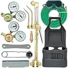 AWLOLWA Professional Portable Tote Oxy Acetylene Welding Brazing Cutting Torch Kit,Black