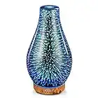 Diffuseur d'arômes en verre fabriqué à la main pour huiles essentielles, humidificateur d'air 100 ml, 7 couleurs, effet feu d'artifice, sans BPA, Cool Mist, fonction minuterie, appartement, bureau