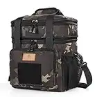 HSHRISH Large Insulated Tactical Lunch Bag for Man, Double Layer Insulated Large Cooler Bag for Men Adults Waterproof Leakproof Durable Lunch Bag for Work Outdoor Picnic 16L, Black Camouflage