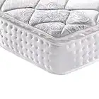 Twin Mattress, Vesgantti 10.6 Inch Multilayer Hybrid Pillow Top Mattress, Ergonomic Design Single Bed Mattress with Breathable Foam and Pocket Spring, Medium Firm Plush Feel, Certipur-us Certified