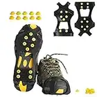 willceal Tacchetti da Ghiaccio, pinze da Ghiaccio Traction Cleats Scarpe e Stivali Rubber Snow Shoe Spikes Ramponi con 10 Borchie in Acciaio Inox Impediscono attività all'aperto da Wrestling